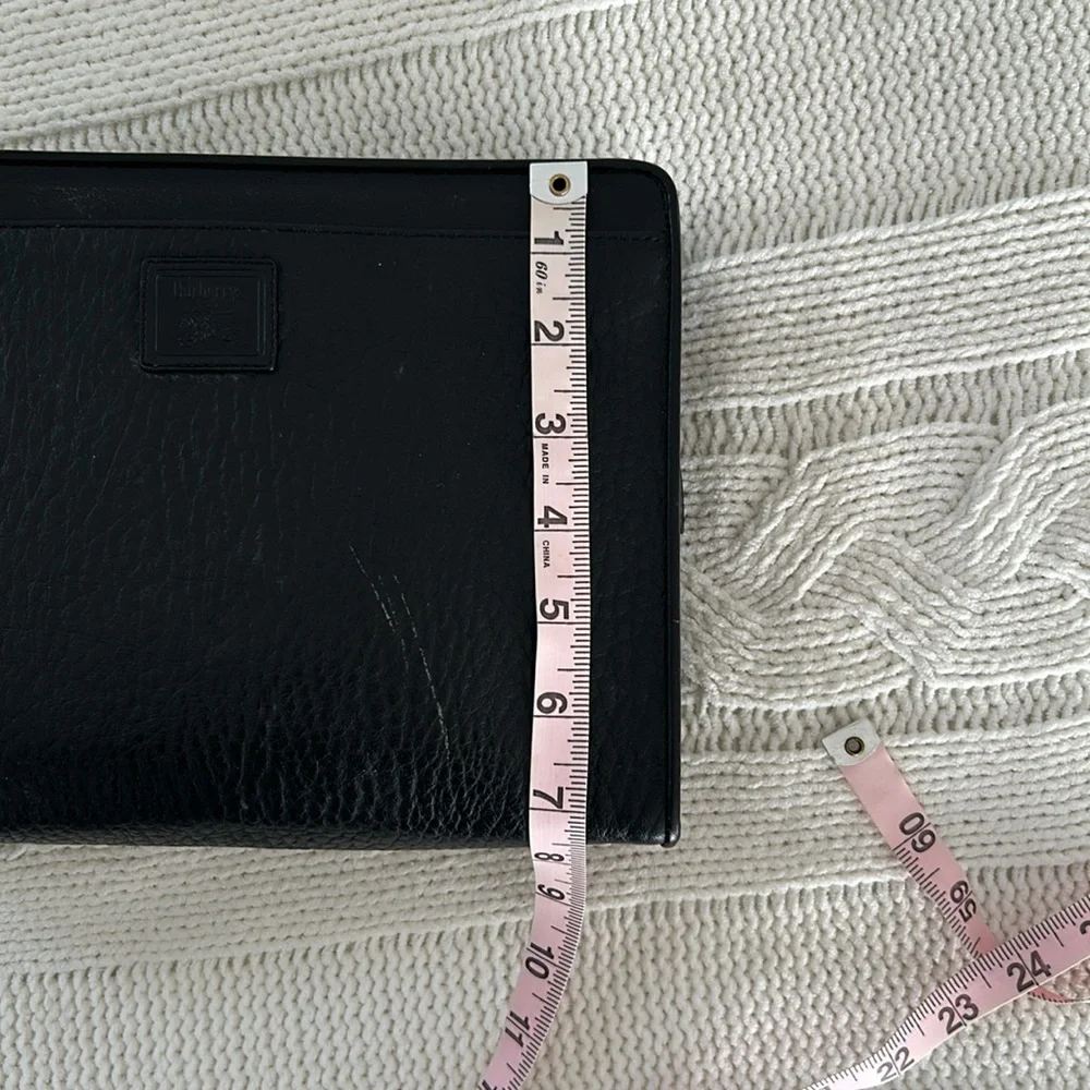 Burberrys Clutch Bag Leather Black vintage - Picture 15 of 16
